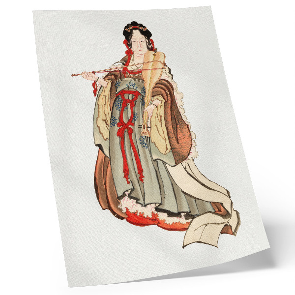 Arte de parede Benten (Deusa do Amor) (séculos XVIII-XIX), ilustração de uma mulher japonesa da Idade da Pedra por Katsushika Hokusai