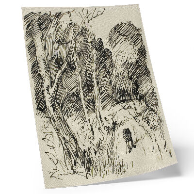 Impressão em tela Paisagem Florestal com um Vagabundo por Théophile-Alexandre Pierre Steinlen