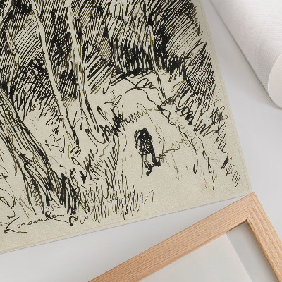 Impressão em tela Paisagem Florestal com um Vagabundo por Théophile-Alexandre Pierre Steinlen