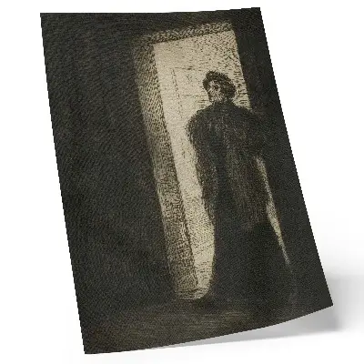 Poster decorativo No Limiar de Théophile-Alexandre Pierre Steinlen poster decorativo reprodução artística da obra No Limiar de Théophile-Alexandre Pierre Steinlen