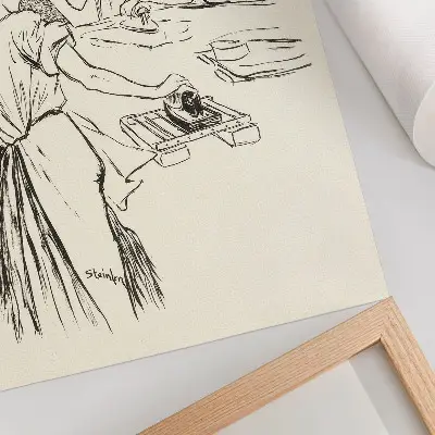 Impressão em tela Les Blanchisseuses de Théophile Alexandre Steinlen