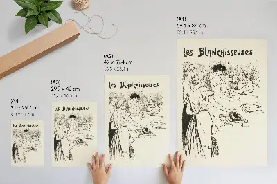 Impressão em tela Les Blanchisseuses de Théophile Alexandre Steinlen