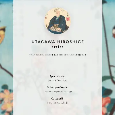 Poster para cozinha estampa da obra Outono no Templo Akiba em Ukiji (1857) de Utagawa Hiroshige