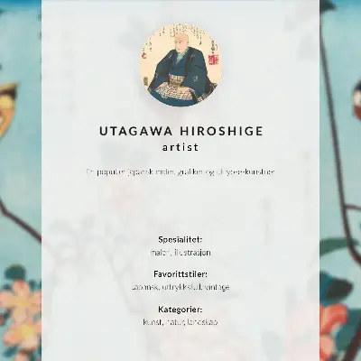 Poster para cozinha estampa da obra Outono no Templo Akiba em Ukiji (1857) de Utagawa Hiroshige