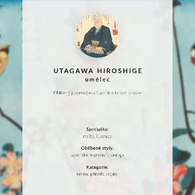 Poster para cozinha estampa da obra Outono no Templo Akiba em Ukiji (1857) de Utagawa Hiroshige