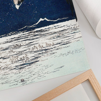 Impressão em tela Falcão japonês (1857) vintage Ukiyo-e de Utagawa Hiroshige
