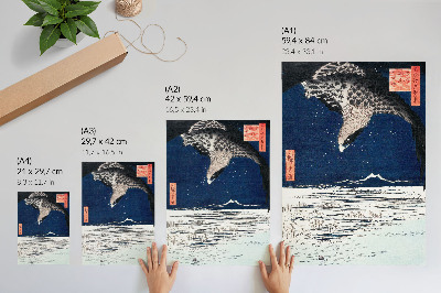 Impressão em tela Falcão japonês (1857) vintage Ukiyo-e de Utagawa Hiroshige