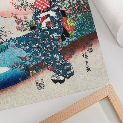 Poster para cozinha Mulher japonesa (1844-1846), xilogravura vintage de Utagawa Hiroshige