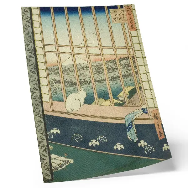 Poster para cozinha obra Os campos de arroz de Asakusa e o Festival Torinomachi da série Cem Vistas Famosas de Edo de Hiroshige