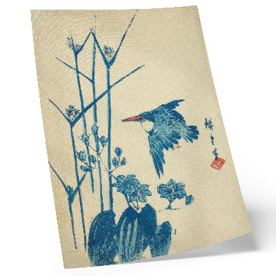 Poster decorativo Martim-pescador e Monocoria por Utagawa Hiroshige