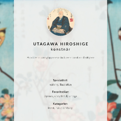 Poster decorativo Martim-pescador e Monocoria por Utagawa Hiroshige