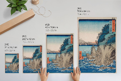Arte de parede Entrada da caverna na Ilha Enoshima, na província de Sagami, no. 15, de Utagawa Hiroshige