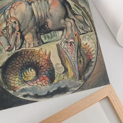 Poster para cozinha obra Behemoth e Leviatã de William Blake