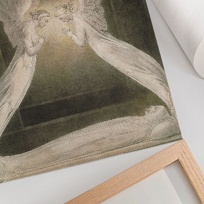 Arte de parede Cristo no túmulo, guardado por anjos (1805), aquarela de William Blake