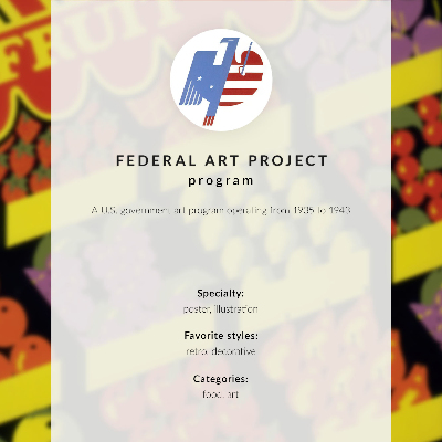 Poster decorativo A Frutaria (1936) – por Federal Art Project