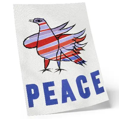Impressão em tela McCarthy Peace (1968) com pássaro de Ben Shahn