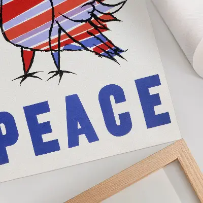 Impressão em tela McCarthy Peace (1968) com pássaro de Ben Shahn