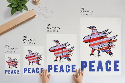 Impressão em tela McCarthy Peace (1968) com pássaro de Ben Shahn