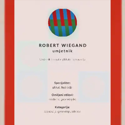 Impressão em tela cartaz da exposição de Robert Wiegand de 1965