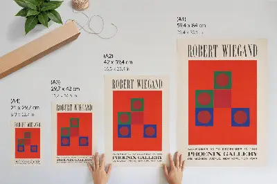 Impressão em tela cartaz da exposição de Robert Wiegand de 1965