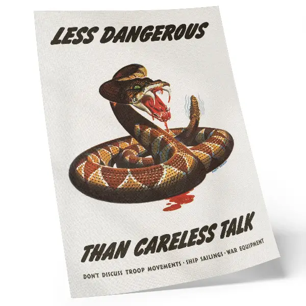 Arte de parede pôster de cobra de 1944 por Albert Dorne