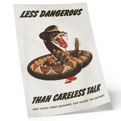 Arte de parede pôster de cobra de 1944 por Albert Dorne