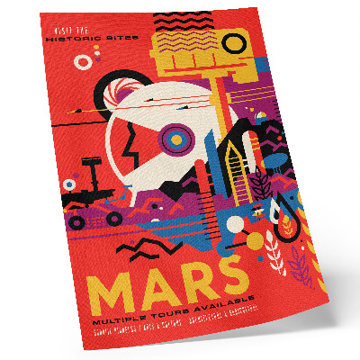 Poster decorativo Viagem espacial ao planeta Marte