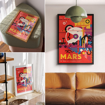 Poster decorativo Viagem espacial ao planeta Marte