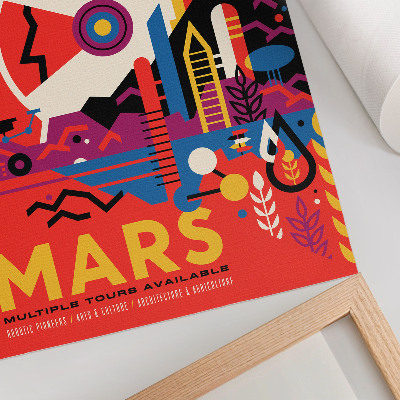 Poster decorativo Viagem espacial ao planeta Marte