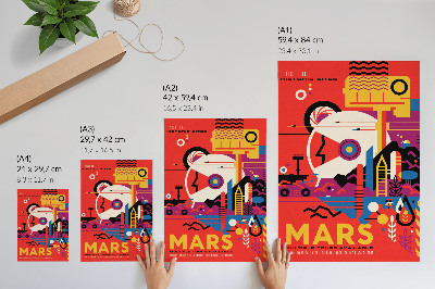 Poster decorativo Viagem espacial ao planeta Marte