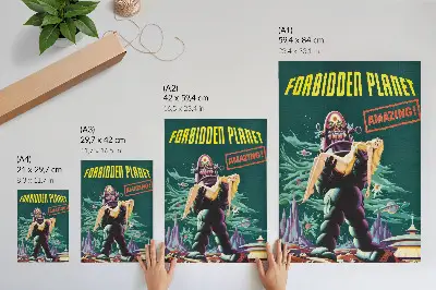 Poster decorativo do filme Planeta Proibido com Robby, o Robô de 1956