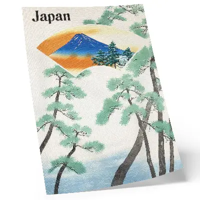 Impressão em tela ilustração antiga de viagens da Ferrovia Estatal Japonesa de 1930