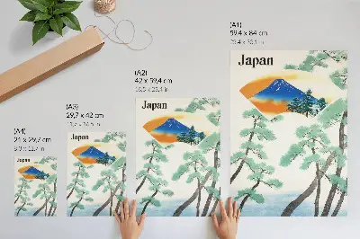 Impressão em tela ilustração antiga de viagens da Ferrovia Estatal Japonesa de 1930