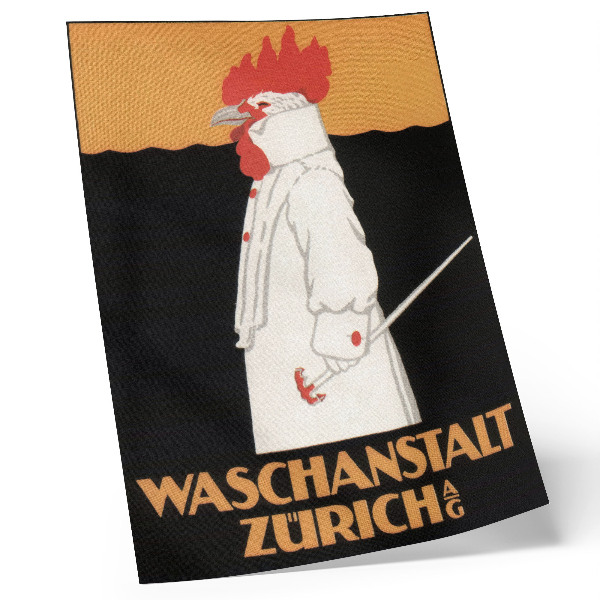 Poster decorativo Waschanstalt Zurich (1905), um cartaz publicitário histórico de Robert Hardmeyer