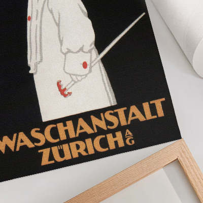 Poster decorativo Waschanstalt Zurich (1905), um cartaz publicitário histórico de Robert Hardmeyer