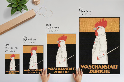 Poster decorativo Waschanstalt Zurich (1905), um cartaz publicitário histórico de Robert Hardmeyer