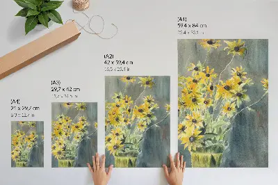 Poster para cozinha obra Vaso com Rudbeckias (1915) de Hannah Borger Overbeck