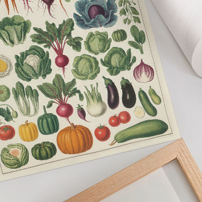 Impressão em tela Vegetais de vários tipos e cores.