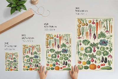 Impressão em tela Vegetais de vários tipos e cores.