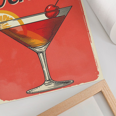 Arte de parede Coquetel Negroni com limão e cereja