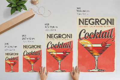 Arte de parede Coquetel Negroni com limão e cereja