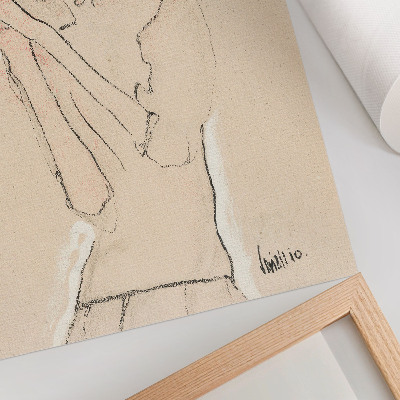 Arte de parede Retrato de uma Mulher (1910) de Egon Schiele – um desenho a traço feminino da coleção do Museu MET