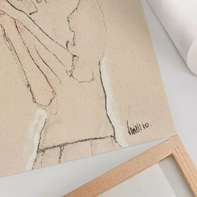 Arte de parede Retrato de uma Mulher de 1910 de Egon Schiele, um desenho feminino da coleção do Museu MET