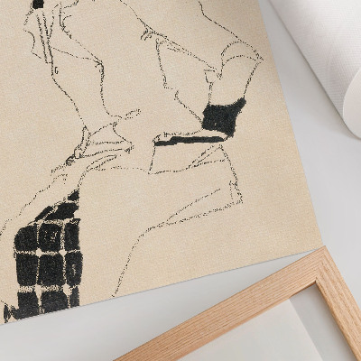 Poster para cozinha Retrato de uma Mulher (1910) de Egon Schiele – um desenho a traço feminino da coleção do Museu MET