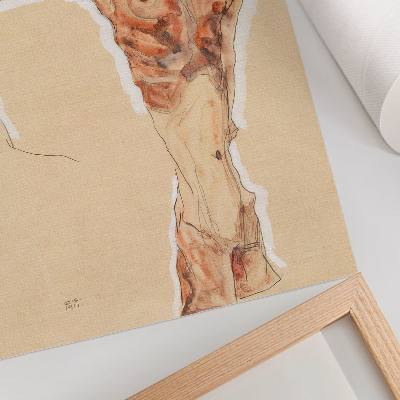 Poster decorativo Homem Nu: Autorretrato (1911) de Egon Schiele – uma pintura masculina da coleção do Museu MET