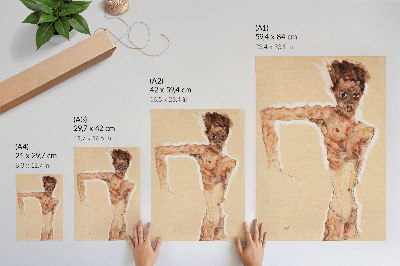 Poster decorativo Homem Nu: Autorretrato (1911) de Egon Schiele – uma pintura masculina da coleção do Museu MET