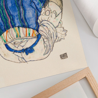 Impressão em tela Mulher Sentada, Vista Traseira (1917) de Egon Schiele – um desenho a traço feminino da coleção do MET