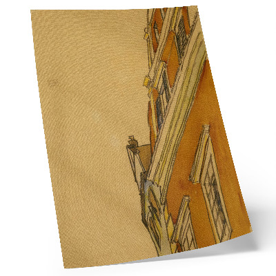 Impressão em tela Vista frontal do edifício (casa em Krumau) (1910) por Egon Schiele