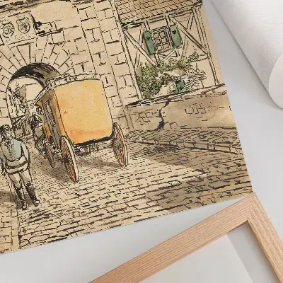 Impressão em tela Portão da cidade com carruagem de Egon Schiele