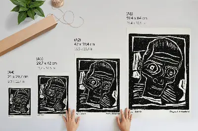 Arte de parede ilustração abstrata de uma cabeça por Egon Schiele, edição de 1916 da revista Die Aktion